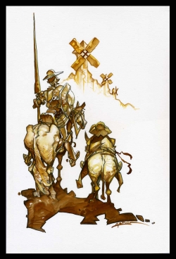 Don Quijote y Sancho  de Alfonso Azpiri
